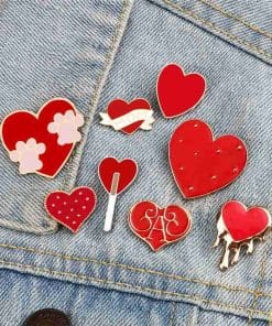 Red Heart 'Dripping Love' Enamel Pin - Image 3