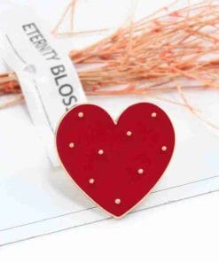 Alternative view of Red Heart 'Valentines Polka Dot' Enamel Pin