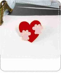 Alternative view of Red Heart 'I Love Paw' Enamel Pin
