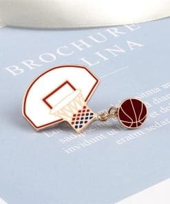 Alternative view of Basketball 'Hoop Backboard and Ball Chain' Enamel Pin