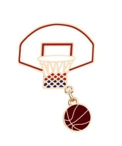 Basketball 'Hoop Backboard and Ball Chain' Enamel Pin