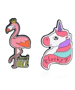 Flamingo & Unicorn Set 'Stand Tall | Lucky' Enamel Pin