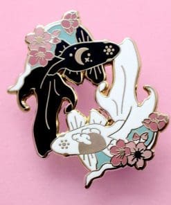 Fish and Flower 'Yin Yang Koi' Enamel Pin