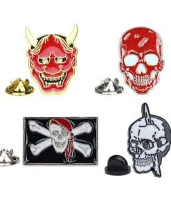 Alternative view of Horror Skull 'Red Demon' Enamel Pin