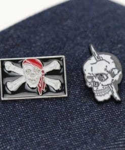 Horror Skull 'Set of 2 | Pirate x Wood Stake' Enamel Pin