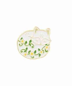 Sleepy Fox 'Flowering Vines' Enamel Pin