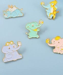 Alternative view of Animal Selfie 'Bunny & Elephant | Peace' Enamel Pin