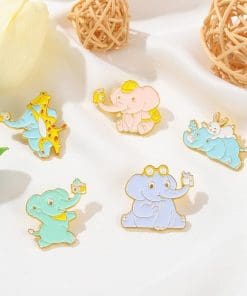 Animal Selfie 'Bunny & Elephant | Peace' Enamel Pin - Image 6