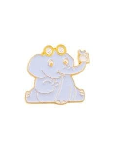 Animal Selfie 'Sitting Blue Elephant' Enamel Pin