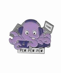 Purple Octopus 'Game | Pew Pew' Enamel Pin