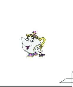Acrylic Pin Beauty And The Beast 'Happy Mrs. Potts and Chip'