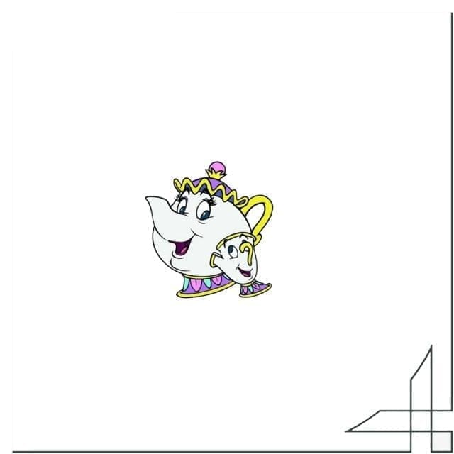 Acrylic Pin Beauty And The Beast 'Happy Mrs. Potts and Chip'