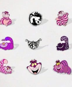 Alternative view of Acrylic Pin Alice in Wonderland 'We're All Mad Here | Silhouette Cat'