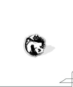 Acrylic Pin Alice in Wonderland 'Alice and Cheshire Cat | Silhouette'