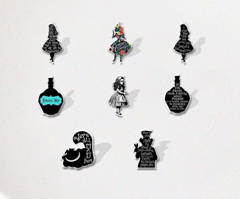 Acrylic Pin Alice in Wonderland 'Alice Roses Silhouette' - Image 2