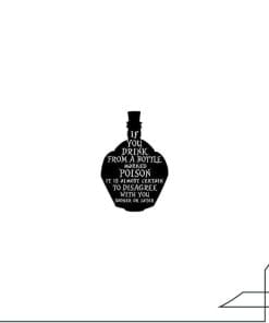 Acrylic Pin Alice in Wonderland 'Poison Jar Silhouette | Quoted'