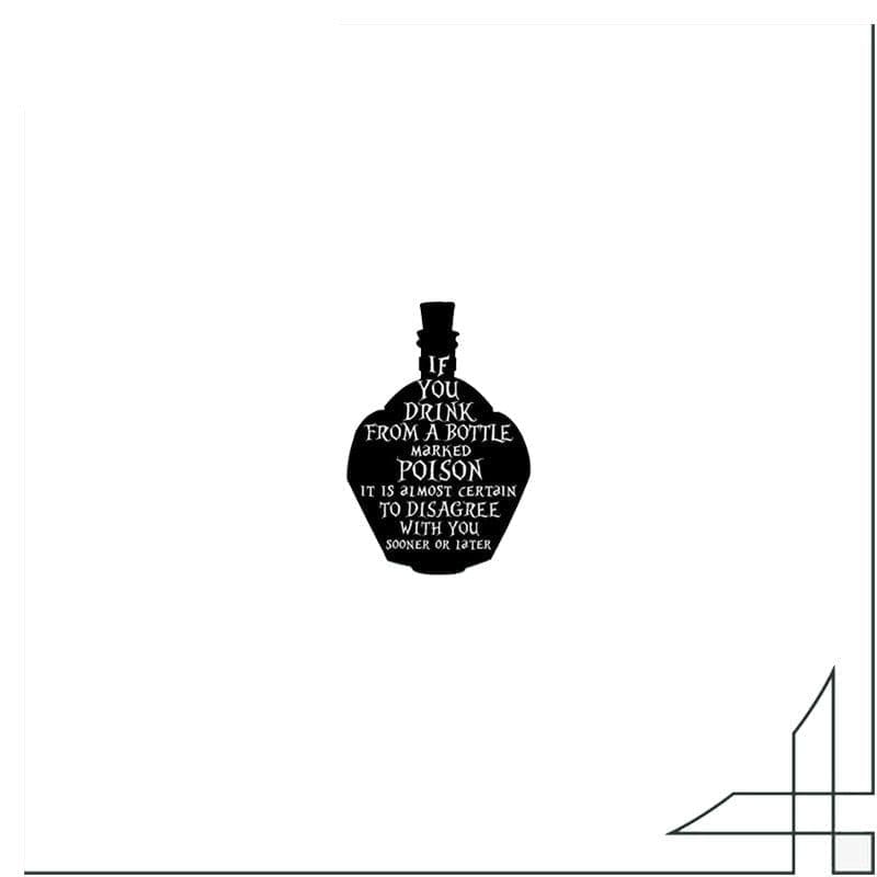 Acrylic Pin Alice in Wonderland 'Poison Jar Silhouette | Quoted'