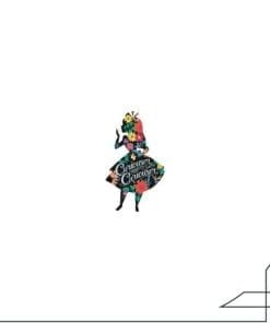 Acrylic Pin Alice in Wonderland 'Alice Roses Silhouette'