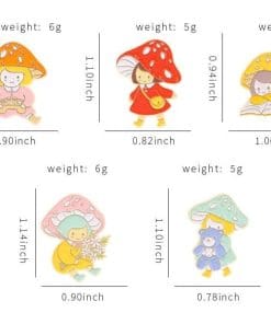 Blue Mushroom 'Bear Cuddling' Enamel Pin - Image 9