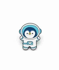 Penguin Astronaut Heart Suit Enamel Pin