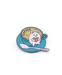 Coffee 'Bunny Heart' Enamel Pin