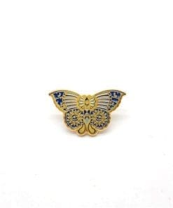 Golden Blue Butterfly 'Spicebush' Enamel Pin