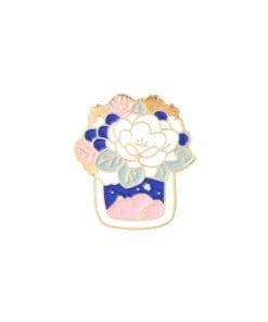 Cute Fox Jar 'Lotus Flower' Enamel Pin