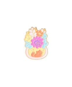 Cute Fox Jar 'Anemone Flower' Enamel Pin