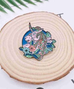 Alternative view of Unicorn 'Floral Braided Hair' Enamel Pin