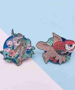 Punk Flowers 'Set of 2 | Unicorn & Oranda' Enamel Pin