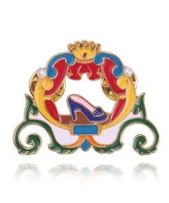 Alternative view of Cinderella 'Glass Slipper | Pumpkin Carriage' Enamel Pin