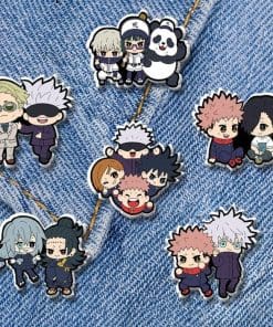 Alternative view of Acrylic Pin Jujutsu Kaisen 'Itadori & Gojo | Chibi’