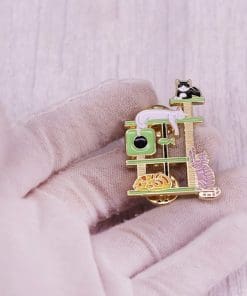 Alternative view of Cute Lazy Cats Enamel Pin