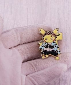 Alternative view of Demon Slayer 'Tanjiro x Pikachu' Enamel Pin
