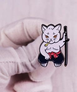 Alternative view of Animal Warrior 'Samurai Cat' Enamel Pin