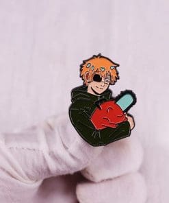 Alternative view of Chainsaw Man 'Denji and Demon Pochita' Enamel Pin
