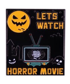 Halloween 'Let's Watch Horror Movie' Enamel Pin