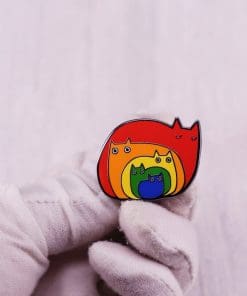 Alternative view of Beautiful Rainbow Cat Enamel Pin