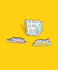 Alternative view of Inspirational Quote 'Set of 3 Pencil Phrase' Enamel Pin