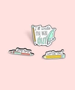 Inspirational Quote 'I'll Write My Way Out Pencil' Enamel Pin - Image 7