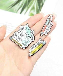 Inspirational Quote 'Study Hard Pen' Enamel Pin - Image 4