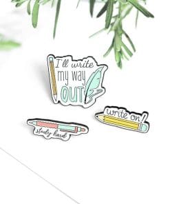 Alternative view of Inspirational Quote 'Study Hard Pen' Enamel Pin