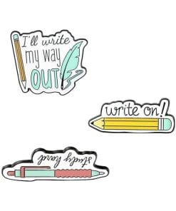 Inspirational Quote 'Set of 3 Pencil Phrase' Enamel Pin