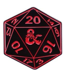 Dungeons & Dragons 'D20 Red Dice' Enamel Pin