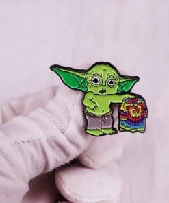 Alternative view of Baby Yoda 'Colorful Crochet' Enamel Pin