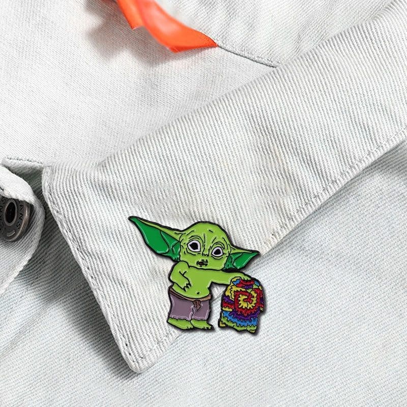 Baby Yoda 'Colorful Crochet' Enamel Pin - Image 3