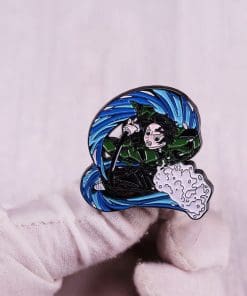 Alternative view of Demon Slayer 'Tanjiro | Water Dragon' Enamel Pin