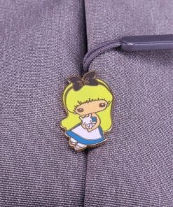 Alternative view of Alice in Wonderland 'Alice and White Rabbit Chibi' Enamel Pin