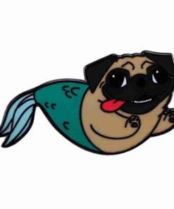 Pug Mermaid Enamel Pin