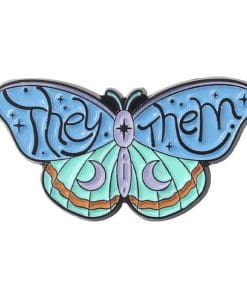 Blue Moth 'They | Them' Enamel Pin
